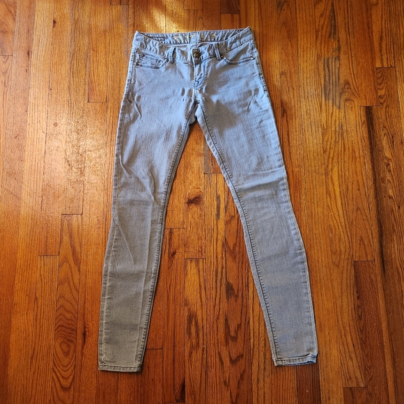 Express Jeans Women's Gray Skinny Low Rise Size 0R - Picture 2 of 7